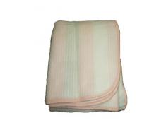 Coperta Comptoir du Linge CUQ10ROS Bambini Stripe, 140 x 100 Centimetri Rosa
