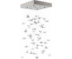 Kare Design - Lampada a sospensione, motivo: uccelli volanti, Chrome, 65 cm