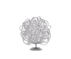 WOFI Lampada Da Tavolo, Alluminio, integrato, 10 W, Argento, 30 x 30 x 27 cm