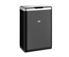 Wesco 382411-73 bidone per la Spazzatura 40 L Rettangolare Plastica, Acciaio Nero