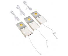IKM, Set di lampade da incasso a LED, Plastica, Effetto Acciaio Inox, 13,5Â x 5,5Â x 1,68Â cm, 4Â unitÃ