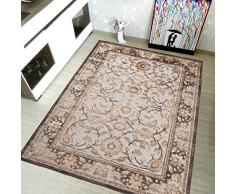 TAPISO Bohemian Tappeto Classico, Tradizionale, Stile Orientale, Motivo Farahan, Grigio, Marrone Scuro, Soggiorno, Camera da Letto, ecotex, 80 x 150 cm