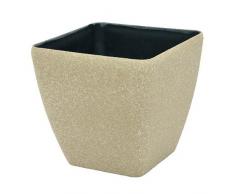Euro Palms, Vaso Decorativo Stona, Rettangolare, Beige (Beige)