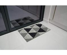 Serdim Rugs Gelback Tappeto Antiscivolo dal Design Geometrico per Cucina e corridoi Multiuso â tappetini, Grigio, 120x160cm (4x53)