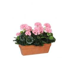 MICA Decorations Geranium - Fioriera da Balcone, 39 x 13 x 40 cm, Colore: Terracotta