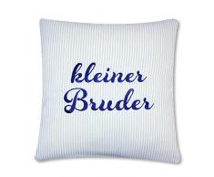 Die GrÃ¤fin - Cuscino per Bambini, in Cotone Biologico, a Righe, 30 x 30 cm, Colore: Azzurro