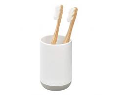 iDesign Cade Portaspazzolino Bagno da appoggio, Porta spazzolini in plastica di Piccole Dimensioni, Bianco, 7,6 cm x 11,4 cm