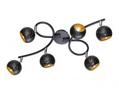 WOFI Faretto Spot Da Soffitto, Metallo, G9, 90Â W, Nero, 68Â x 38.5Â x 21Â cm