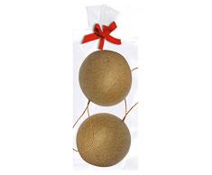 Decopatch - Set di 2 Palle per Albero di Natale, in cartapesta, Anello Dorato, Colore: Marrone