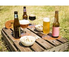 Vacu Vin 18555606 - Set di 2 sottobicchieri e 6 sottobicchieri, in pelle, colore: Marrone