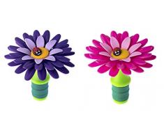 VIGAR 9059 Flower Power Tappo per Bottiglia di Vino in Silicone, Set da 2 Pezzi