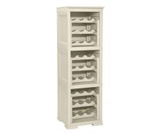 Tontarelli Omnimodus Colonnina Scaffale Porta Bottiglie 27, Plastica, Angora, 40x42.5x125 cm