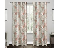 Exclusive Home Tende EH8019Â -Â 03Â 2Â -Â 84Â g Patchwork Stampa Floreale 100PERCENT Cotone Occhielli Finestra Tenda a Pannello, spezie, 54Â x 213,4Â cm, Set di 2