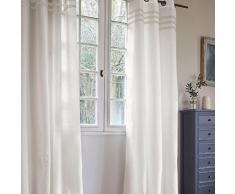 Homemaison Tenda con Tre Righe Orizzontali, Poliestere, Lino, 240Â x 140Â cm
