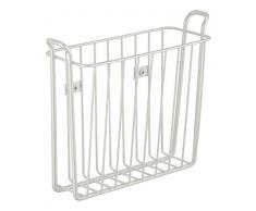 InterDesign Classico Portariviste da parete | Cestino portagiornali da muro per bagno, cucina e altro | Portariviste da appendere con facile montaggio | Metallo bianco