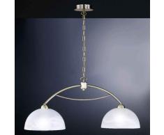 Honsel Leuchten 62862 lampadario in ottone antico e vetro alabastrino