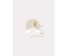 Komar - Quadro da Parete Baby Happy in 3 Misure, per Soggiorno, Camera da Letto, Decorazione, Braun, Weiß, Grau, P108-30x40