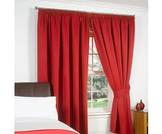 Dreamscene 66Â x 54Â Rosso Lusso Completamente Foderato Tende oscuranti con fermatenda