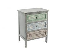 Bizzotto Estela Cassettiera, 3 Cassetti, Legno di Abete/MDF, Multicolore