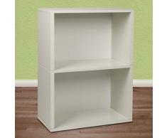 Way Basics zBoard Eco Rectangle Plus - Armadio a 2 Ripiani in Carta Riciclata, Taglia Unica, Colore: Bianco