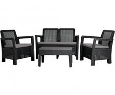 Viscio Trading Lounge Tarifa Salotto con Cuscini Componibile, Plastica, Grigio, 50x168x75 cm, 4 Unità