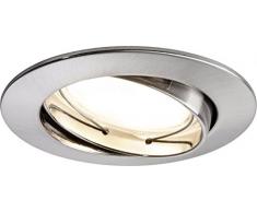 Paulmann 93963 Set Completo di Faretti da Incasso a Led Coin, Satinati, Rotondi, 7 W, In Ferro Dimmerabile E Orientabile, In Alluminio, 7 W, Satinato