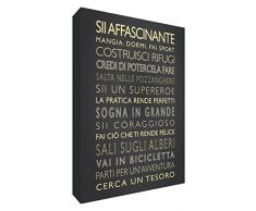 Feel Good Art BOYSRULES128-25CIT Ragazzi Spaccano Quadro su Tela da Muro in Moderno Stile Tipografico, Nero, 30 x 20 x 4cm