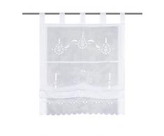 Home Fashion, Tenda con Occhielli Batista Sangallo, Poliestere, Bianco, 130 x 80 cm