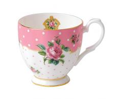 Royal Albert - Tazza in stile vintage, 0,3 l, Porcellana Fine Bone China, Rosa sfacciato, 11.94