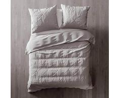 Heckett Lane Biancheria da Letto in Raso makò Cromer 240 x 220 (60 x 70) Glacier Grey