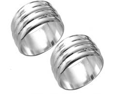 silberkanne - 2 portatovaglioli Bonn, Rotondi, 4 cm, argentati, per tovaglioli di Carta e Tessuto