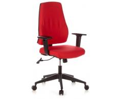 hjh OFFICE 608120 Sedia da ufficio/sedia girevole PRO-TEC 100 tessuto rosso, meccanismo syncro relax, robusta, resistente allabrasione, braccioli regolabili, schienale regolabile in altezza, ergonomica, comoda, classica