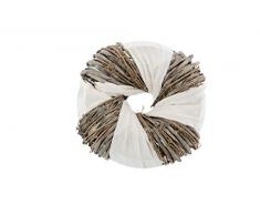 Corona rattan c/tessuto bianco d.29cm