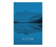 Komar - Quadro da Parete Word Lake Reflection Blue, per Soggiorno, Camera da Letto, Decorazione, Stampa Senza Cornice, Disponibile in 3 Misure, Blau, WeiÃ, Schwarz, P086C-50x70