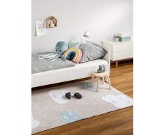 benuta Bambini Clouds - Tappeto per cameretta dei Bambini, Cotone, Blu, 120 x 180 cm