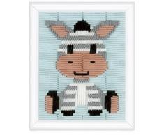 Vervaco - Cuscino a punto lungo, motivo: zebra, multicolore