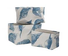 Premier Echo Set di 3 Scatole Echo, Poly Tela, Blu