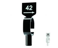 Plastica Tecnica Vlotho â La grandezza Originale trovatore: Modello Nero con Peso per la marcatura delle Dimensioni su aste Appendiabiti, 5 Pezzi, Dimensioni a Scelta.