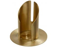 wiede Uomo roehre portacandele in Ottone Opaco Spazzolato, Cera, Oro, 9Â x 10Â cm