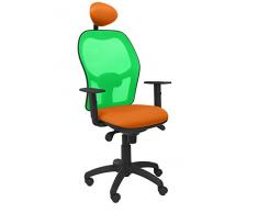 Piqueras Y Crespo (PIQU7) Sedia Jorquera in Rete Verde Sedile Bali con testiera Fissa Ufficio Talla Unica Arancione