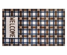 LifeStyle-Mat 100031 Tappetino Welcome Antiscivolo e Lavabile, Ideale per lingresso, Il Guardaroba o la Cucina, 67 x 110 cm, Marrone/Beige