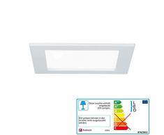 Paulmann 92065 Plafoniera Quadrata da Incasso, 12 W, 4000 K, Pannello Led Bianco Neutro, Ip44, Inclusa Lampadina da Incasso, In Plastica, 12 W