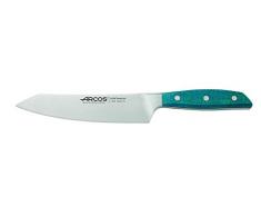 Arcos Serie Brooklyn, Coltello Santoku Coltello Giapponese, Acciaio Inossidabile Forgiato NITRUM 190 mm, Manico Micarta, Colore Blu (Filo Seta)