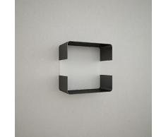 Homemania Mensola Flores, Legno, Bianco-Nero, 30x17x30 cm