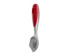 Moha Gelati Cucchiaio per Gelato, Alluminio, Grigio/Rosso, Lunghezza 19 cm Larghezza 3 cm