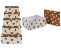 Licenze Set 5 Stelle Scatole portaoggetti per Decorazioni Festive Articoli per la casa Unisex Adulto, Multicolore (Multicolore), Unico