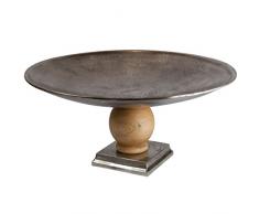 Better & Best Centro di Tavolo, Rotonda, Alluminio, Legno, Argento, 55Â x 55Â x 26Â cm