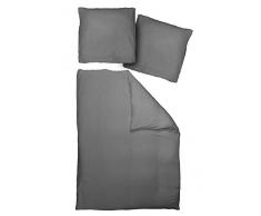 adam Uni Collection Set di biancheria da letto, Cotone Organico, Nero, 135Â x 200Â cm, 2Â unitÃ