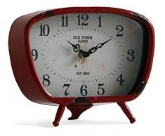 GEESE Orologio Tavolo, Metallo, Rosso/Bianco, 5Â x 21Â x 17Â cm