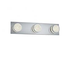 Trio 275290306 Clinton Plafoniera LED con 3 Lampade da Parete, Cromo